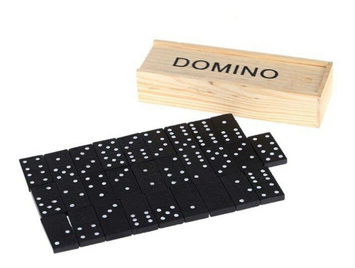 Juego De 28 Piezas De Domino Game, Color Negro, Para Viaje,