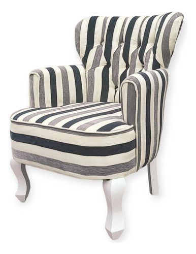 Sillón Individual Mardam Premium Romántico Gris