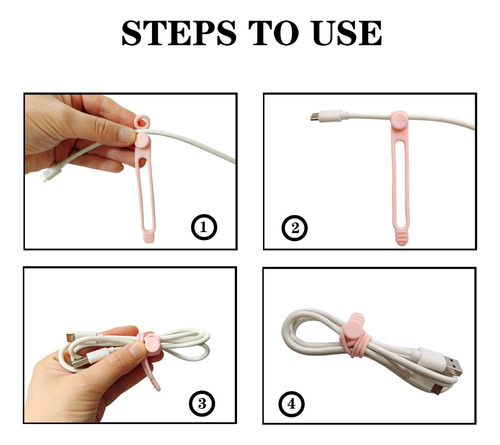 Bridas De Silicona Reutilizables Para Cables 25 Unidades