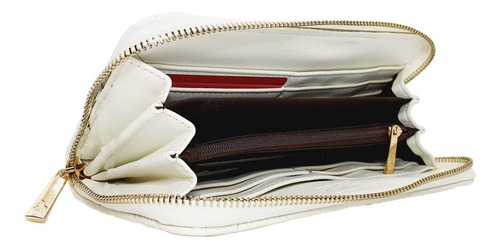 Imagen 5 de 5 de Cartera Hpc Polo Zigzag Logo Metálico Blanco