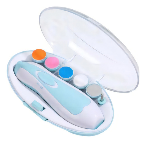 Cortador de unhas para bebês e crianças Lima, polidor elétrico de baterias, azul claro