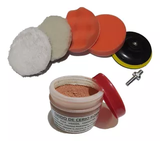 Kit Pulidor Y Oxido De Cerio Rosado, Pule Vidrios Y Auto