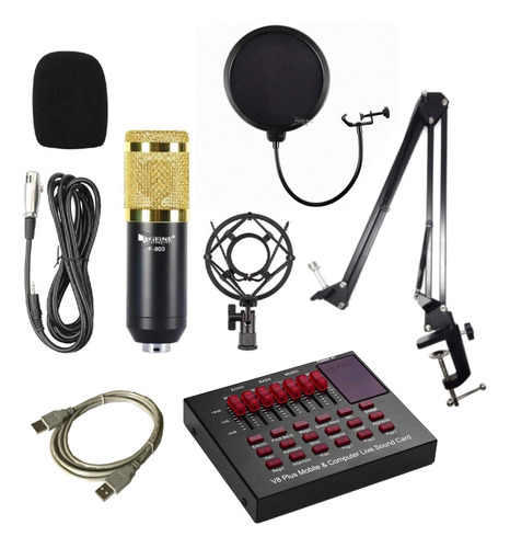 Combo Radio Consola Interfaz Usb 6ch + Microfono + Soporte