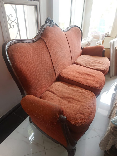Juego De Sillones Estilo Colonial Ingles Para Retapizar Rojo (Usado)