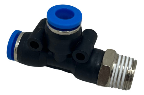 2 Pçs Conexão Tee Tubo 12mm Rosca Lateral 1/4 Npt Pneumática