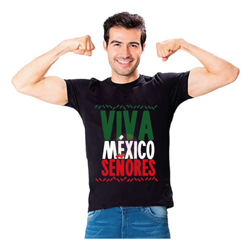 Playera Mexicana Viva México Señores 15sep Fiesta Patria M57