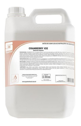 Sabonete Espuma Cranberry Ice 5l Spartan