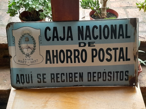 Cartel Enlozado Caja Nacional De Ahorro Postal