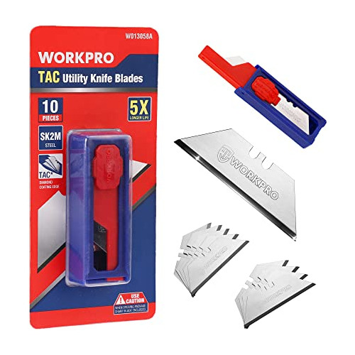 Workpro Premium Utility Knife Blades, Tac Diamondcoated Sk2m