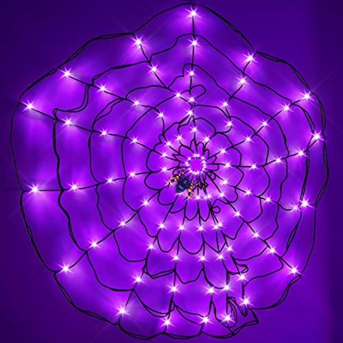 Turnmeon 3.6ft 96 Led Halloween Spider Web Lights Dwjzo