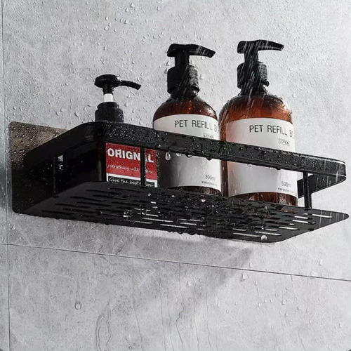Estante De Pared De Aluminio Negro De 1 Pieza, Accesorios Pa