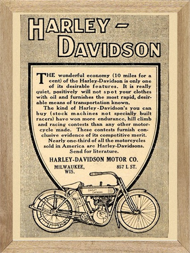 Harley Davidson, Cuadro, Moto, Poster, Publicidad      P290