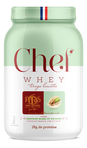 Whey Zero Lactose 28g Proteina Pistache 800g - Chef Whey