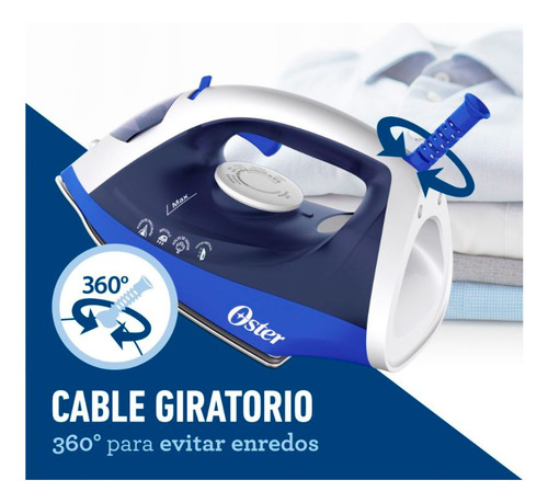 Plancha A Vapor Oster 6003 Antiadherente Azul 1600w