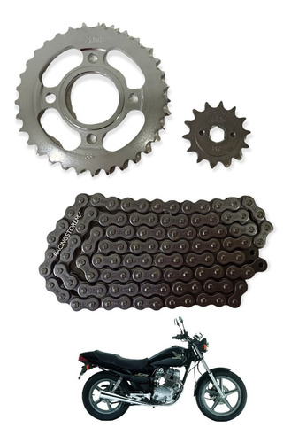 Kit Arrastre Sprocket Honda Cb250 Cadena Reforzada Calidad