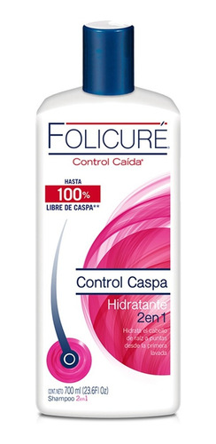 Shampoo Folicure Control Caída 2 En 1 Hidratante 700ml