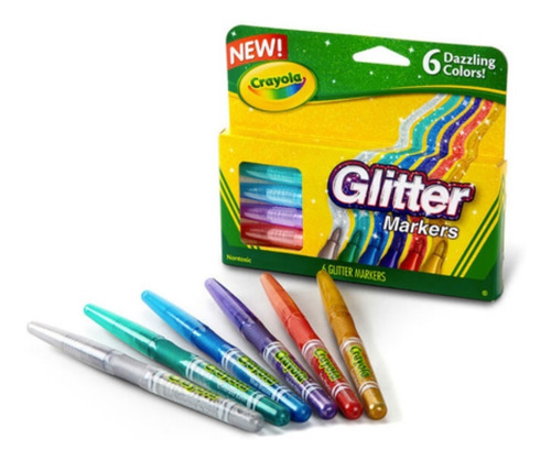 Crayola Glitter Markers 6pz Xtreme C