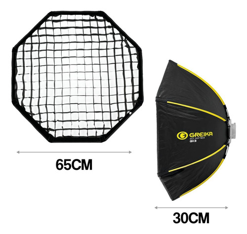 Softbox Octa Com Grid Greika 65cm Dobrável Encaixe Bowens