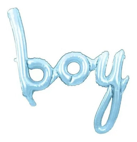 Balão Microfoil Escrita Boy Azul 3d - 33 85cm - 1 Unidade