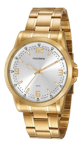 Relógio Mondaine Masculino 99606gpmvde1 Dourado Casual Cor do fundo Branco