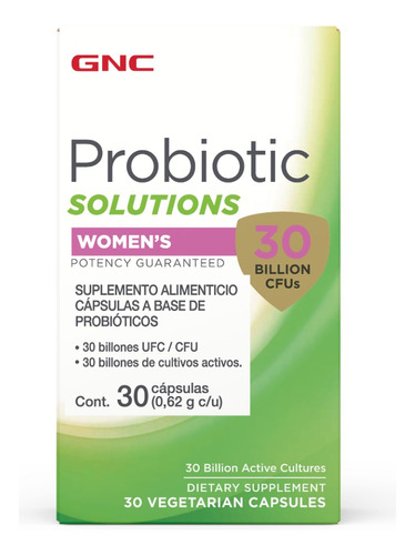 GNC Probiotics Solutions - Probióticos Para Mujeres - 30 Cápsulas - Sin sabor