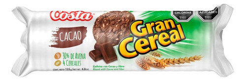 Costa Galleta Gran Cereal Fibra Cacao 135 Grs