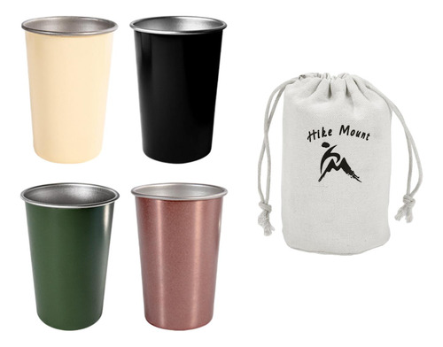 4 Uds. Tazas De Acero Inoxidable Para Exteriores, Taza L