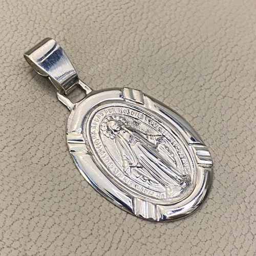 Gran Medalla Virgen Medalla Milagrosa En Plata 925