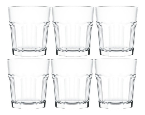 Vaso Whisky Bristol Vidrio Nadir 320 Ml Faceteado Set X6