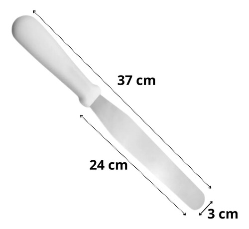 2 Espátulas Confeitar Bolo Confeiteiro Curva Grande Aço Inox