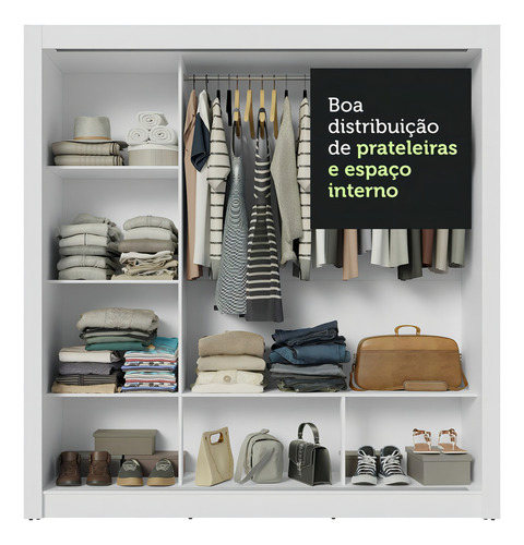 Guarda-roupa Casal 3 Portas Com Espelhos Nobre Madesa Br Cor Branco/Rustic
