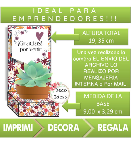 Kit Imprimible 03 Caja Portamaceta Emprendimiento Regalos