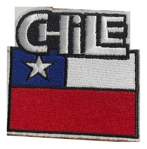 Parche Uniforme Bandera De Chile  Borde Blanco Sin Velcro