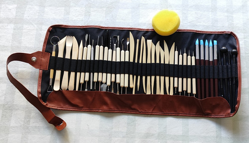 Kit 40 Herramientas Para Ceramica Esponja Alfarería Arcilla