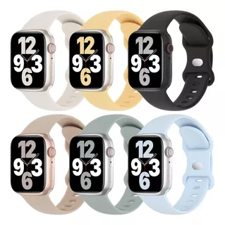 Conjunto De 6 Bandas De Silicona Para Apple Watch De 38-45