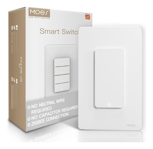 Interruptor Inteligente Moes Zigbee 1 Boton Sin Neutro