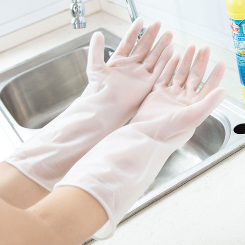 M - Guantes De Limpieza De Goma Delgados E Impermeables Para