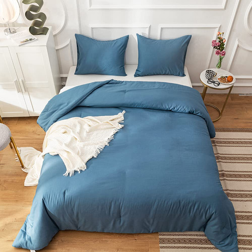 Juego De Colcha Comforter Cottonight Lake Blue Queen Azul