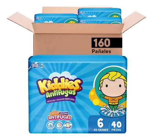 Caja de pañales Kiddies Antifugas etapa 6 unisex 160 unidades