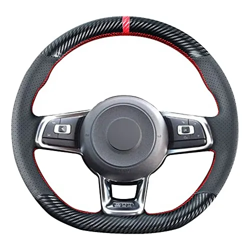 comprar Funda Volante De Fibra De Carbono Vw Golf Gti 7 Mk7 Gol...