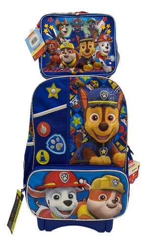 Mochila Paw Patrol Niño Con Lonchera Y Llantas De Gel