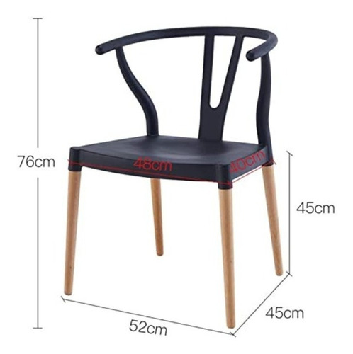 Pack 4 Sillas Nordica Wish Comedor O Terraza Estructura de la silla Negro