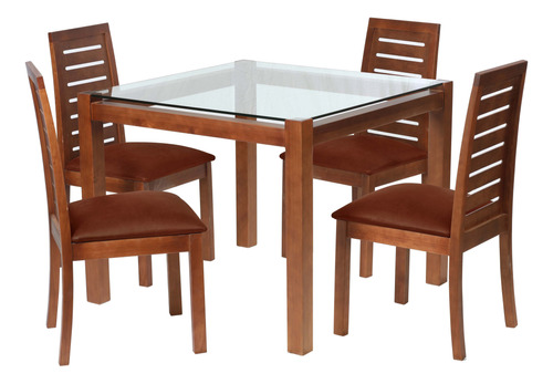 Juego De Comedor Barcelona 100x100 Silla Tenerife Cuero