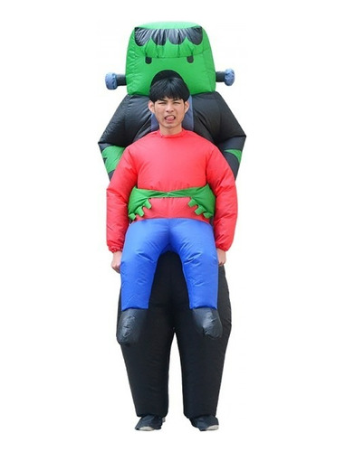 Disfraz Inflable De Monstruo Verde Cosplay Green Alien Adulto Halloween Fiesta