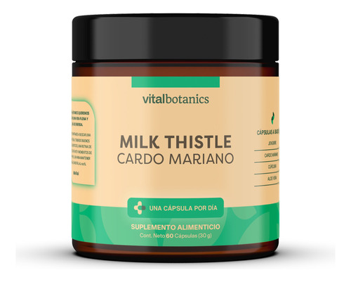 Milk Thistle | Cardo Mariano C 60 Capsulas | Vitalbotanics