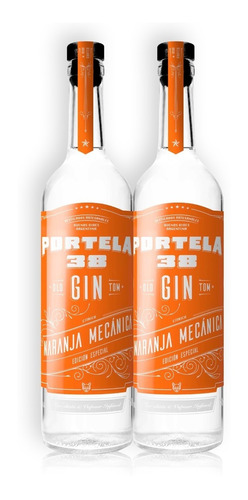 Gin Old Tom Portela 38 Naranja Mecánica Kit X2u 750ml