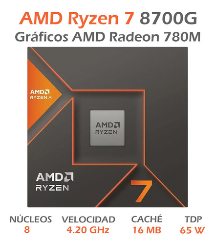 Procesador Amd Ryzen 7 8700g 4.2 Ghz Octa Core Socket Am5