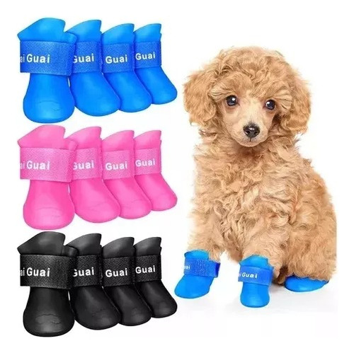 Botitas Perros Antideslizante Zapato Botas Lluvia Silicona M