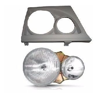 Imagem 2 de 5 de Farol + Moldura + Pisca L200 Quadrada 2001/2006 Lado Direito