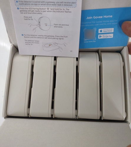 Paquete De 5 Detectores De Fugas De Agua Govee 100db